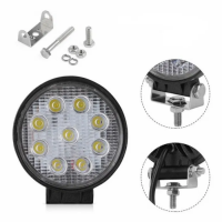 Set 4 proiectoare LED BAR, OFF ROAD, rotund, 9 LED, 27 W, 11 cm