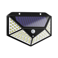 Set 4 lampi 100 LED, incarcare solara si senzor de miscare