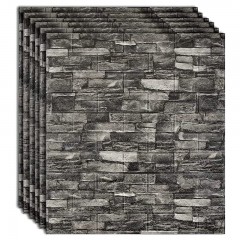 Set 5 buc x Tapet adeziv caramida gri, dimensiuni: 77 cm x 70 cm, spuma moale 3D