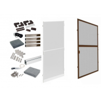 Kit complet plasa tantari pentru usi PVC sau aluminiu, mobila (pe balamale), culoare alb / maro