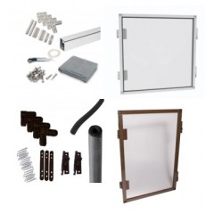 Kit complet plasa tantari pentru ferestre PVC sau aluminiu, mobila (pe balamale), culoare alb/maro