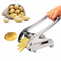 Set pentru cartofi prajiti: Friteuza teflonata cu capac si cos + Feliator cartofi din inox