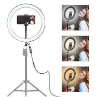 Lampa circulara cu trepied si suport selfie
