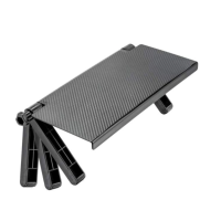 Raft reglabil pentru monitor, televizor, laptop, negru mat, plastic, dimensiuni 33 x 16 x 2,5 cm