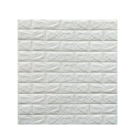 Set 5 x Placa de tapet adeziv caramizi albe 3D, 77x70 cm