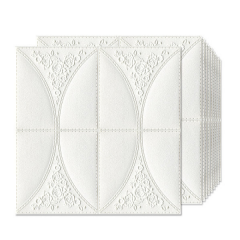 Set 5 x Tapet adeziv White Roses, 77 x 70 cm, spuma moale 3D