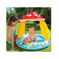 Piscina goflabila pentru copii cu protectie solara, model ciuperca 102x89 cm