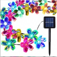 Instalatie solara multicolora model flori, 50 led-uri