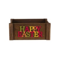 Ladita decorativa din lemn cu litere colorate, Happy Easter, 29x20x12 cm