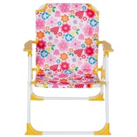 Scaun pentru copii cu cadru metalic si design floral, 37x35x46 cm