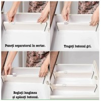 Set 2 organizatoare reglabile pentru sertar