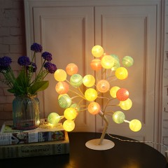 Copacel decorativ tip veioza, cotton ball 24 led