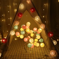 Copacel decorativ tip veioza, cotton ball 24 led