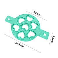 Forma din silicon pentru clatite, cu manere, model inimioare