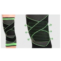 Genunchiera elastica ajustabila cu bretele elastice, bandaj pentru genunchi cu compresie