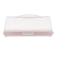 Suport din plastic dreptunghiular pentru chec/cozonac 35.5x15x14cm