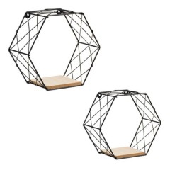 Set 2 rafturi decorative model hexagon