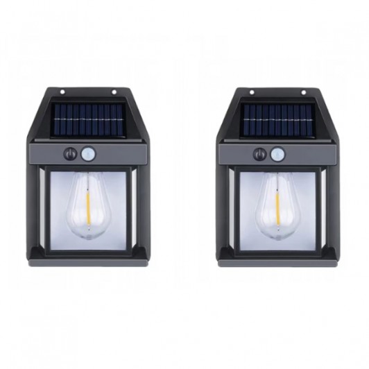 Set 2 x lampa led cu incarcare solara si senzor de lumina BK-888