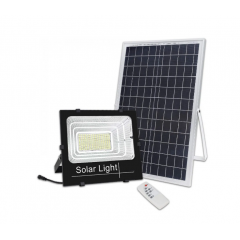 Proiector cu panou solar si telecomanda 200W, Jortan, rezistenta IP66