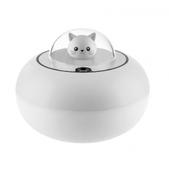 Mini umidificator de masă, cu aromaterapie și lampă de noapte- USB, model pisicuta