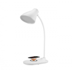 Lampa led de birou cu functie de incarcare wireless pentru telefoane, culoare alb