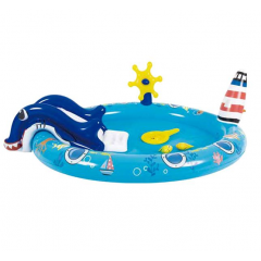 Piscina pentru copii, model naval cu tobogan si fantana arteziana 2.03x1.52x0.64m