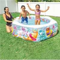 Piscina pentru copii, model marin, 3 camere aer, baza gonflabila 191x178x61 cm