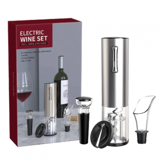 Set accesorii pentru vin cu tirbuson electric, 4 piese,incarcare usb