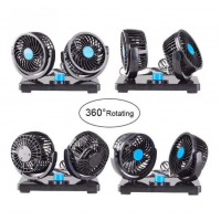 Ventilator auto dublu, 10W, 2 trepte de viteza, rotire 360, silentios