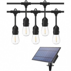 Ghirlandă solară 20M cu 20 Becuri LED lumină caldă