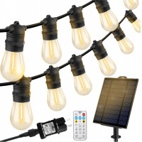 Ghirlandă solară 20M cu 20 Becuri LED lumină caldă