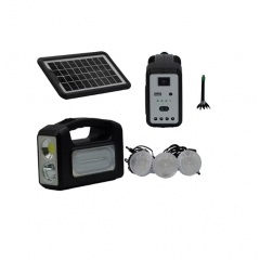 Kit solar GD-7COB cu lampa multifunctionala, 3 becuri
