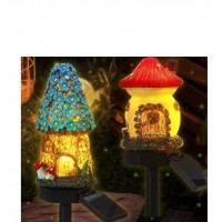 Set 2 lampi solare decorative pentru gradina, model casuta zane