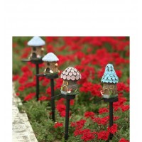 Set 2 lampi solare decorative pentru gradina, model casuta zane