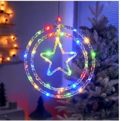 Ornament luminos model stea, dimensiuni 40 cm x 40 cm, multicolor, 220V