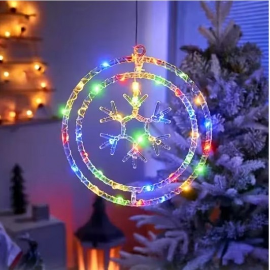 Ornament luminos model fulg, dimensiuni 40 cm x 40 cm, multicolor, 220V Ornament luminos model fulg, dimensiuni 40 cm x 40 cm, multicolor, 220V