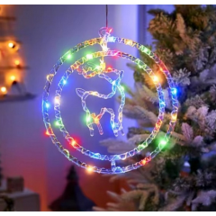 Ornament luminos model ren, dimensiuni 40 cm x 40 cm, multicolor, 220V