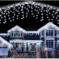 Instalatie SOLARA 12 metri turturi, franjuri inegali cu 300 LED-uri, diverse culori Instalatie SOLARA 12 metri turturi, franjuri inegali cu 300 LED-uri, diverse culori