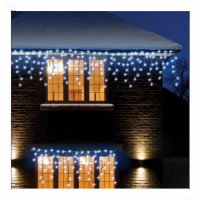 Instalatii franjuri 24 m: Set 2 x instalatie led Craciun 12m, 300 LED, cu franjuri, diverse culori