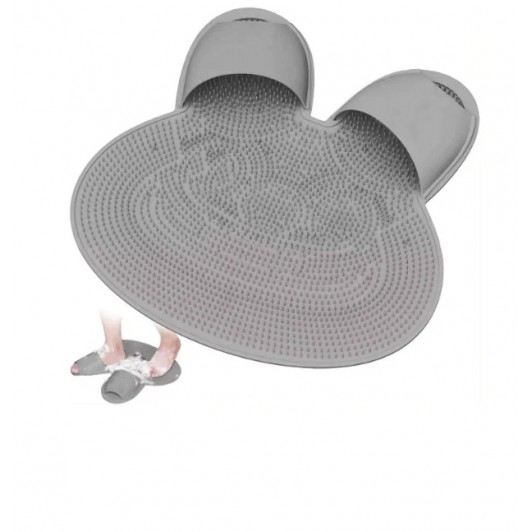 Covoras din silicon pentru dus, forma iepuras, masaj picioare, curatare, 45x45 cm