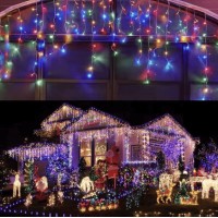Instalație Franjuri 25 m, 640 LED, Multicolore, exterior, efecte dinamice Instalație Franjuri 25 m, 640 LED, Multicolore, exterior, efecte dinamice