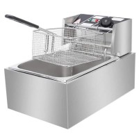 Friteuza Electrica Profesionala 6L, Inox, 2500W – Termostat Reglabil, Capac Antistropire