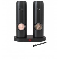Set 2 rasnite electrice sare si piper, incarcare USB, perie, Indicator LED, Grosime reglabila