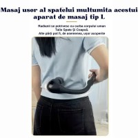 Aparat de masaj profesional forma L, 5 Viteze, 4 Capete interschimbabile, USB-C, 10W