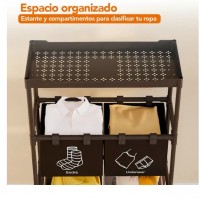 Cos de rufe metalic cu 3 nivele, 4 sectiuni, 124 x 57 x 44 cm