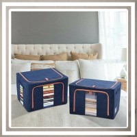 Set 3 x Cutie Pliabila cu Fermoar si Fereastra pentru Depozitare 24L + 66L + 100L, Albastru Set 3 x Cutie Pliabila cu Fermoar si Fereastra pentru Depozitare 24L + 66L + 100L, Albastru