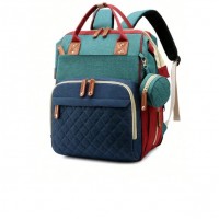 Geanta/rucsac,cu port USB si 14 compartimente, textil, 40 x 30 x 14 cm, multicolor