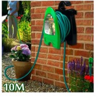 Furtun pentru gradina cu tambur si pistol de pulverizare, lungime 10m, portabil, din PVC