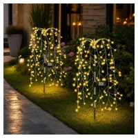 Set 2 lampi solare decorative tip salcie 120 LED-uri, lumina Calda Rece Multicolor