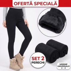 Set 2 perechi colanti imblaniti simpli, caldurosi, marime universala